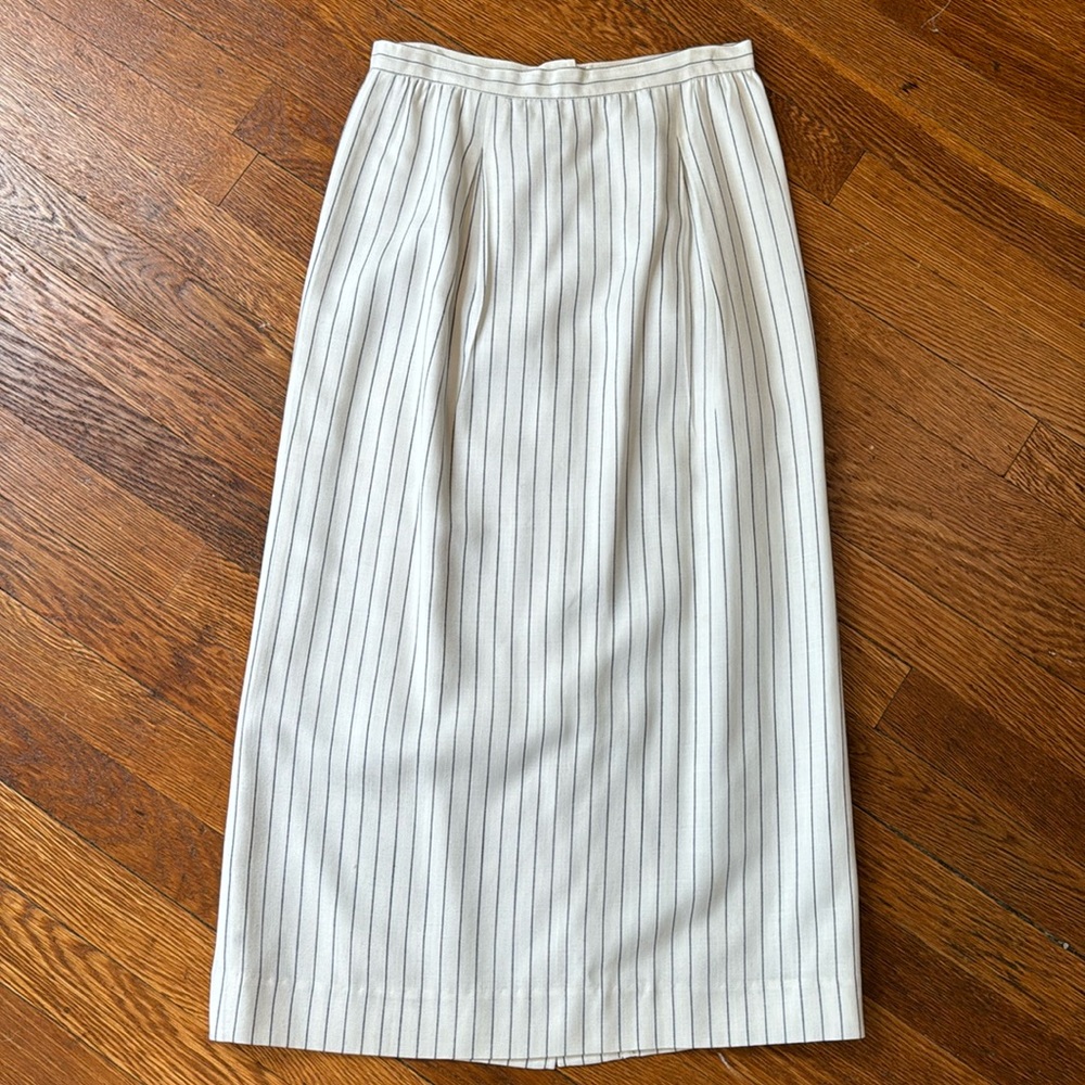 Vintage Striped Midi Pencil Skirt